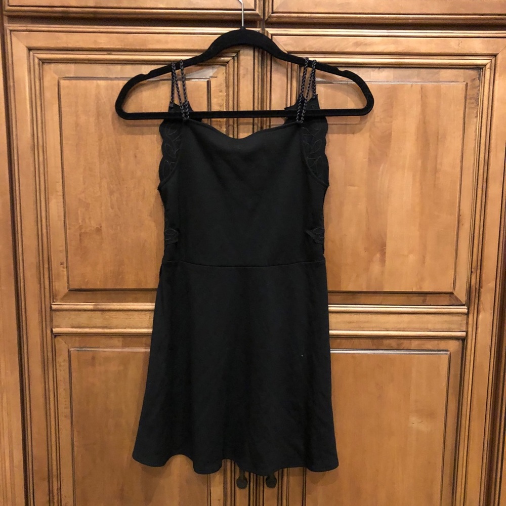Girls black lace skater dress NWT